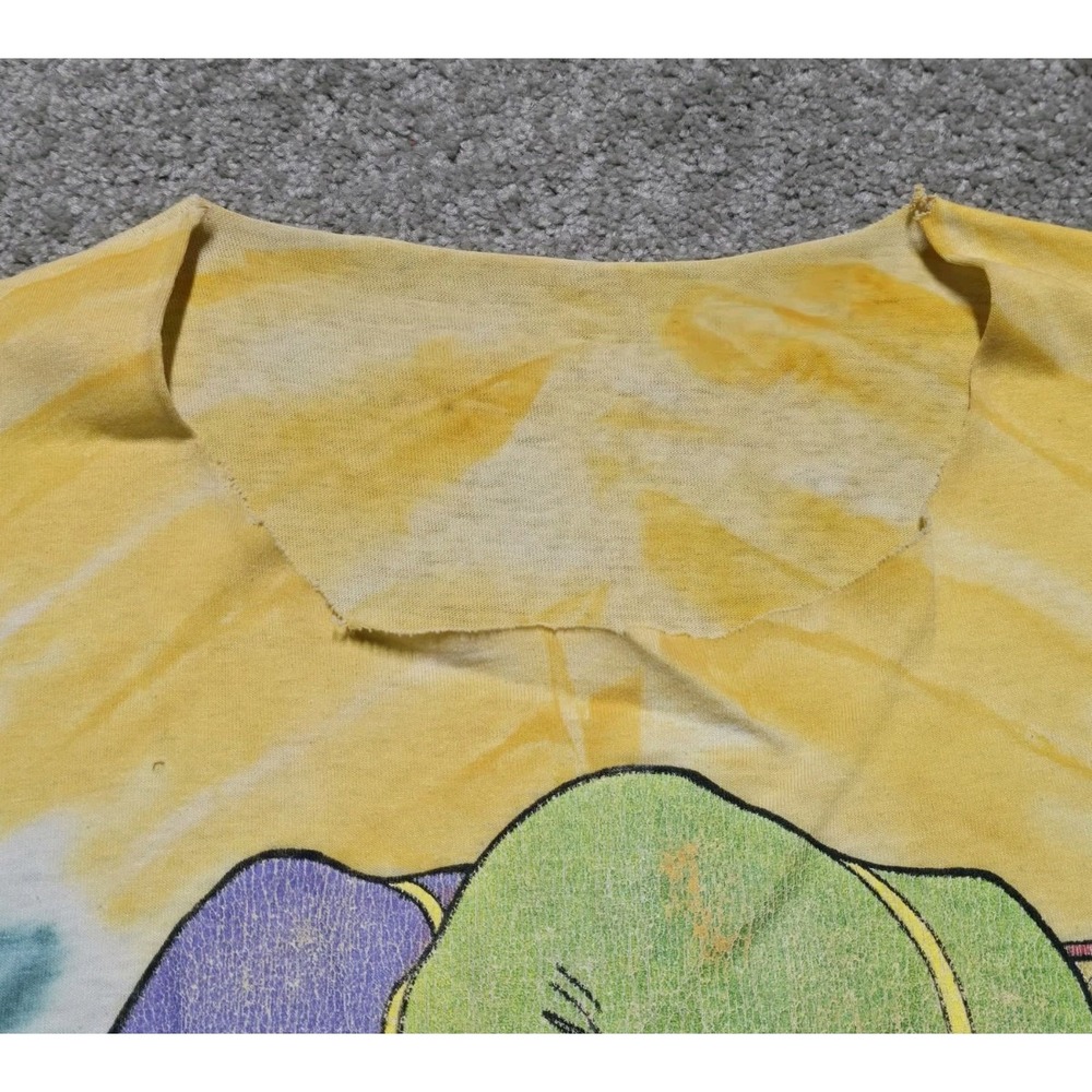 VTG Chopped Single Stitch Mardi Gras T Shirt Tie Dye Mens L 80s Screen Stars - Picture 8 of 16